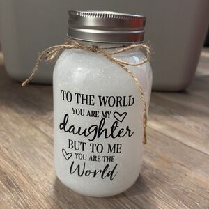 Mason Jar with Lights and Quote